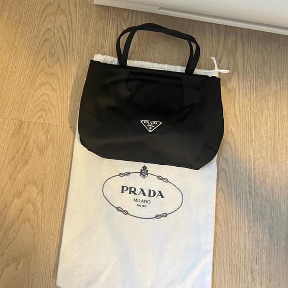 Prada Handbags - Prada Vintage Black Silk Purse